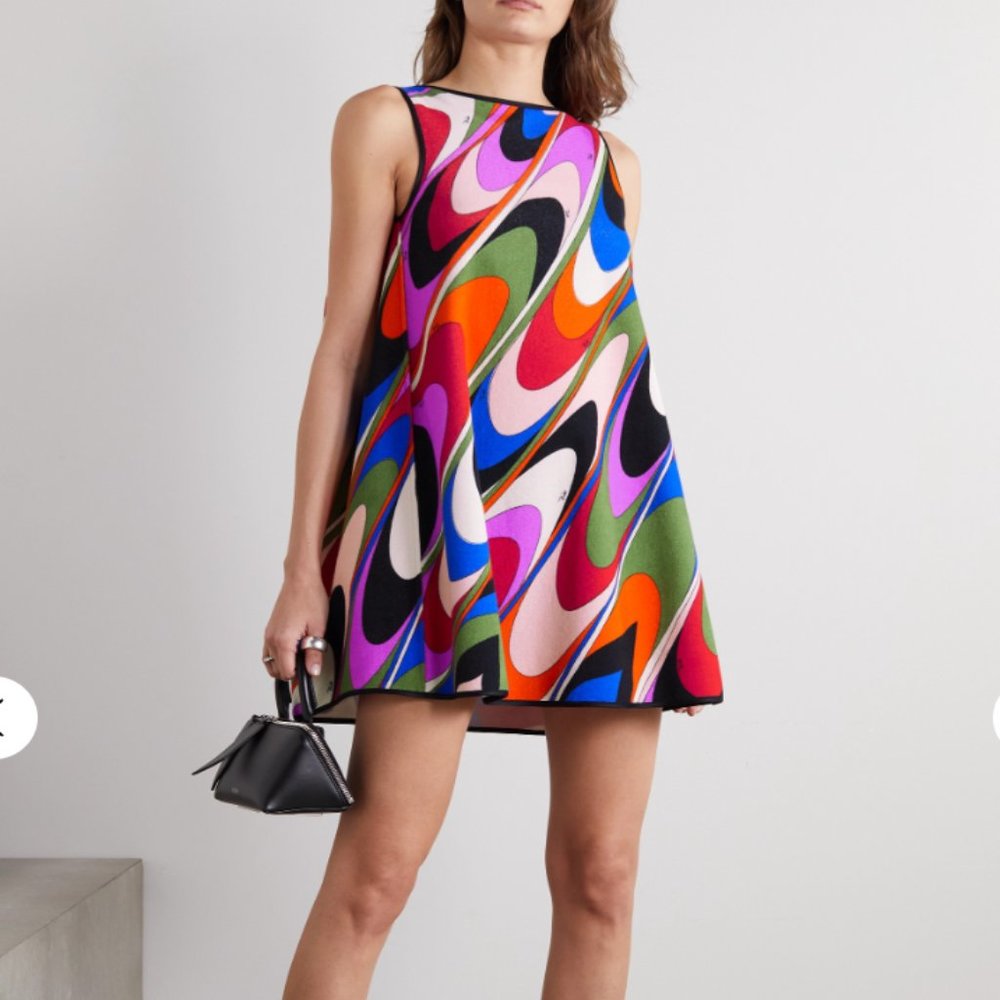 PUCCI Onde printed cotton-blend terry mini dress